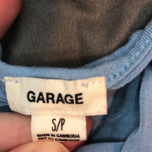 Blue Garage Crop Spaghetti Strap Tank Top - Picture 3 of 4